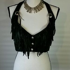 💥CLEARANCE💥Leather haulter top